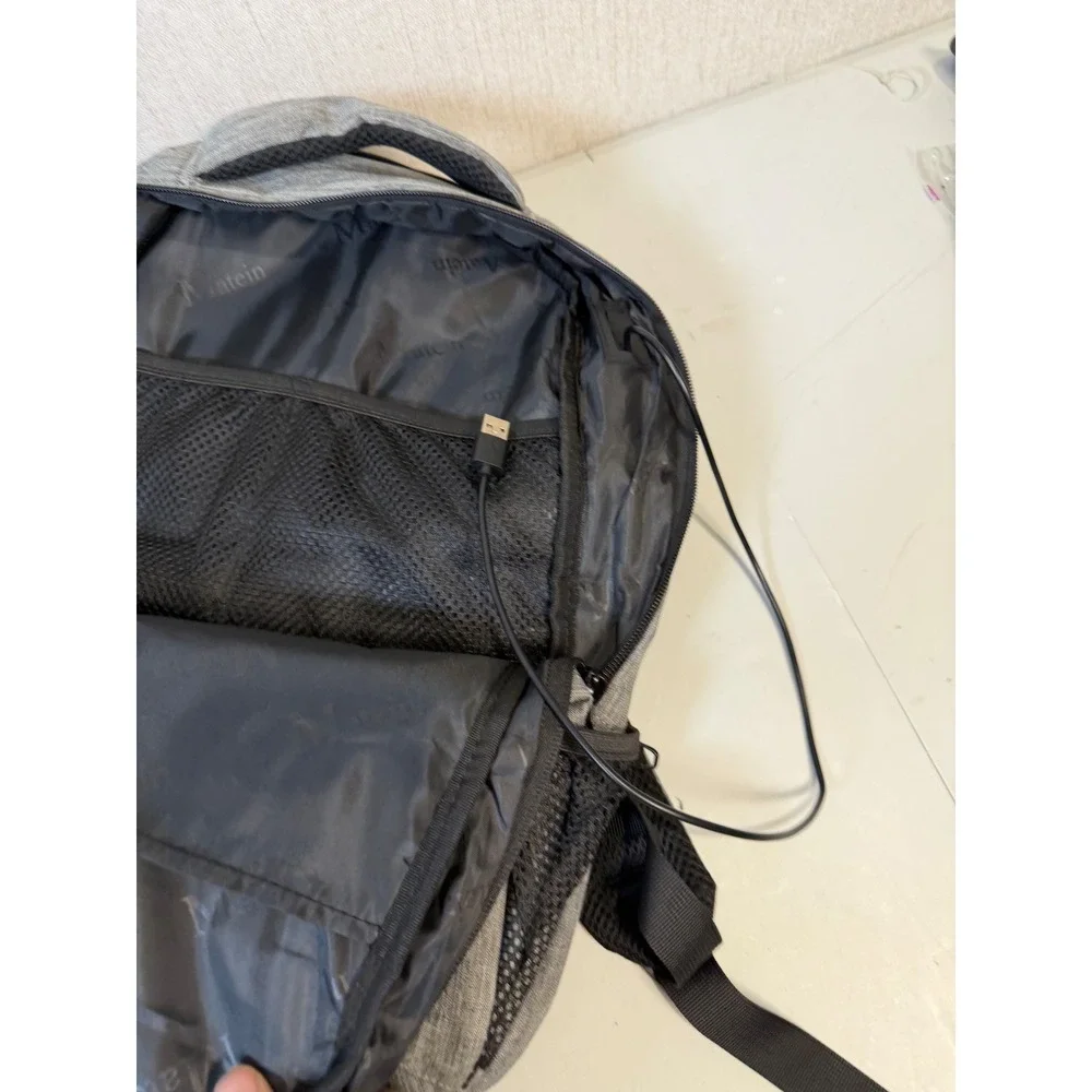 MATEIN Grey Anti Theft Slim Travel Laptop Backpack With USB Charging Port unisex